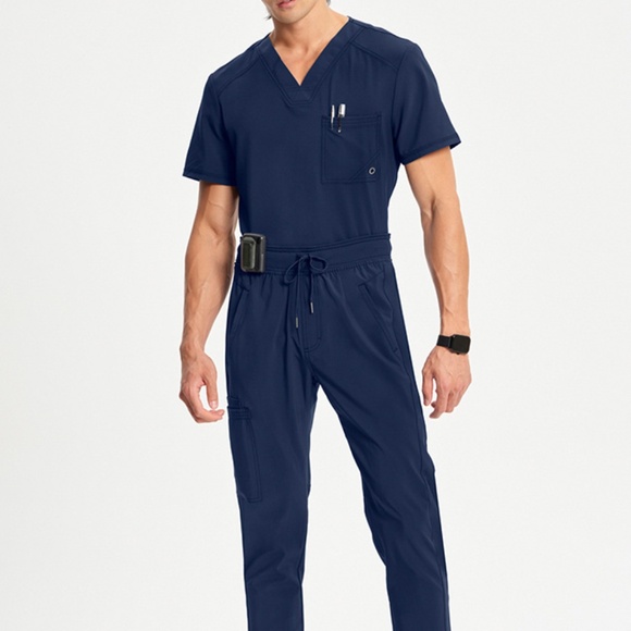 Cherokee Infinity Navy Scrub Top & Jogger Bottom Set - Picture 5 of 11